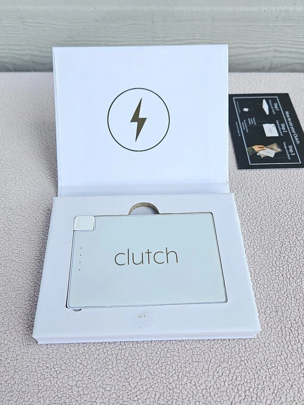 Clutch Portable Power Bank Charger For iPhone Thin White
